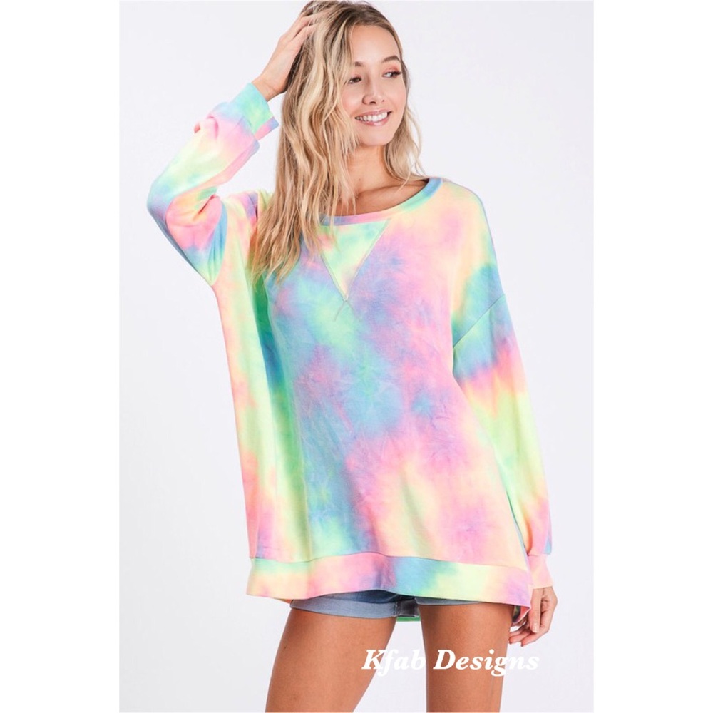 💗LAST Tie Dye French Terry Front Stitch Pullover! - Picture 9 of 10